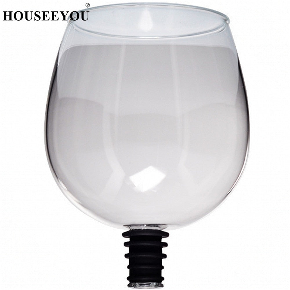 Creative Red Wine, Champagne, or Alcoholic Beverage Glass with Silicone Seal